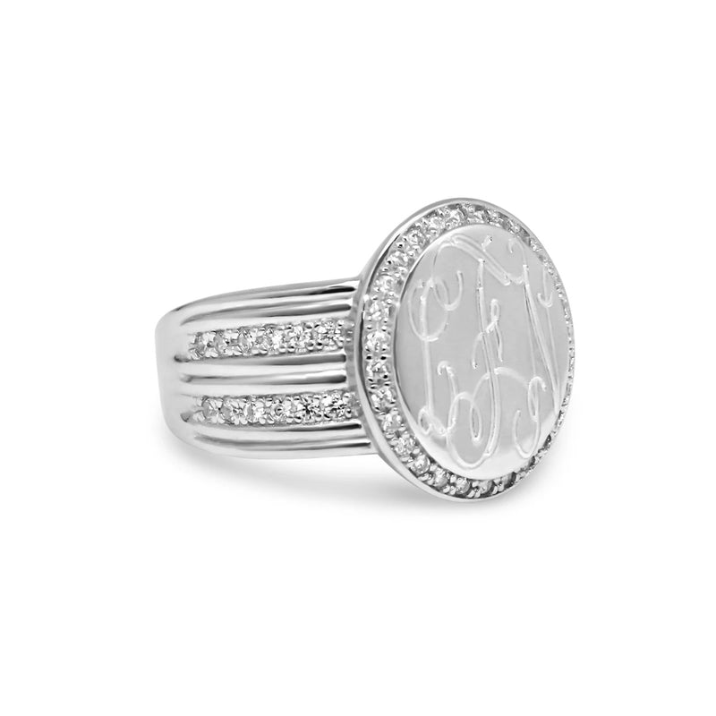 Ruby: Sterling Silver Monogram Ring