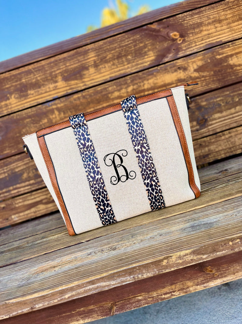 Haley: Leopard Detail Tote/Crossbody