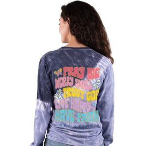 Simply Southern Long Sleeve TShirt: Faith/ Glacier