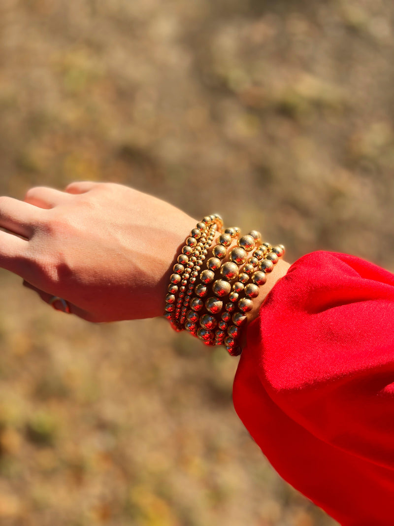 Matte Gold Stackable Bracelet Set