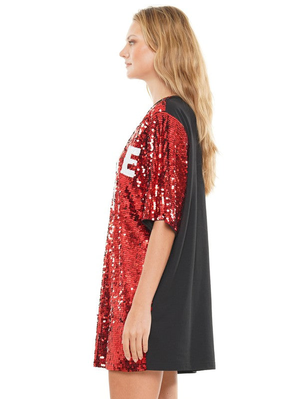 Game Day: Sequin T-Shirt Dress