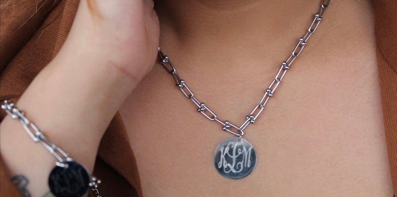 Chain Link Monogram Necklace