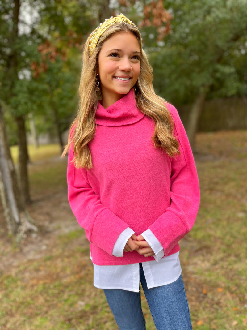 Peace of Mind: Turtle Neck Contrast Top