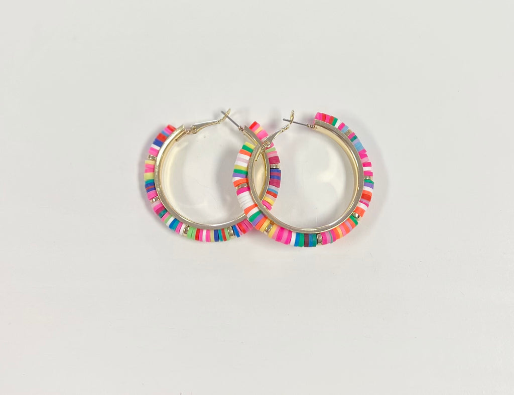 Color Rubber Beaded Hoops