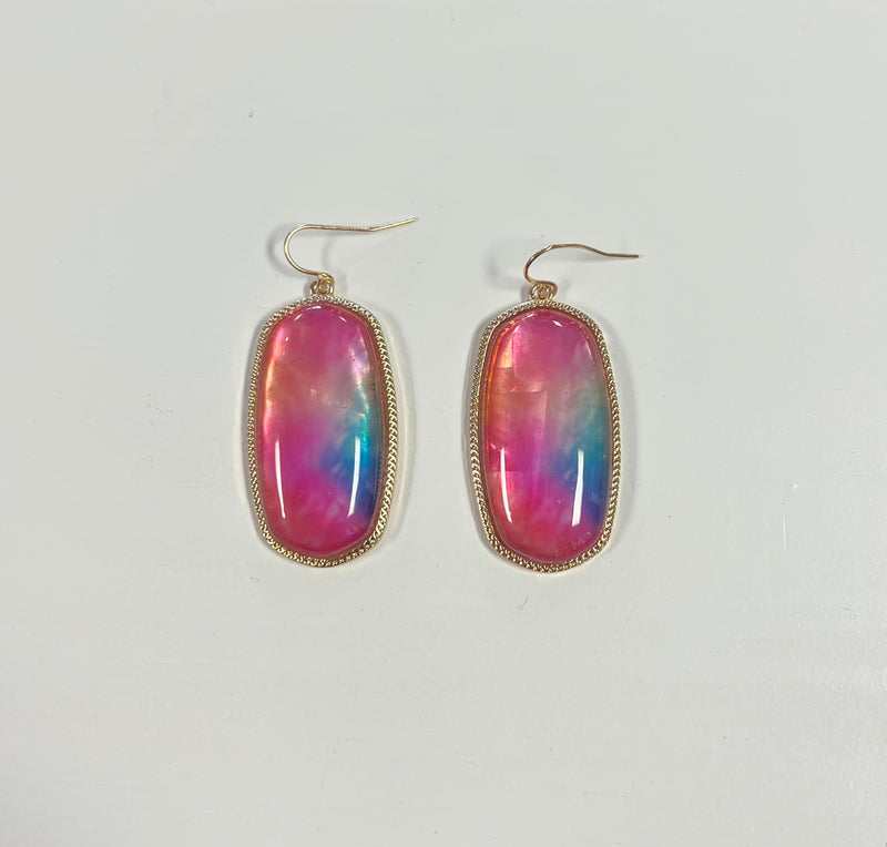 Colorful Oval Resin Earrings