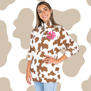 Charles River: Cow Print Quarter Zip