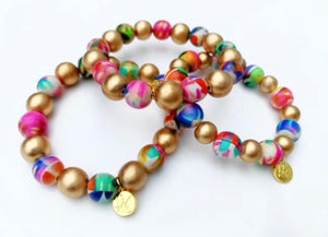 Stacking Bracelets: Abstract/ Gold