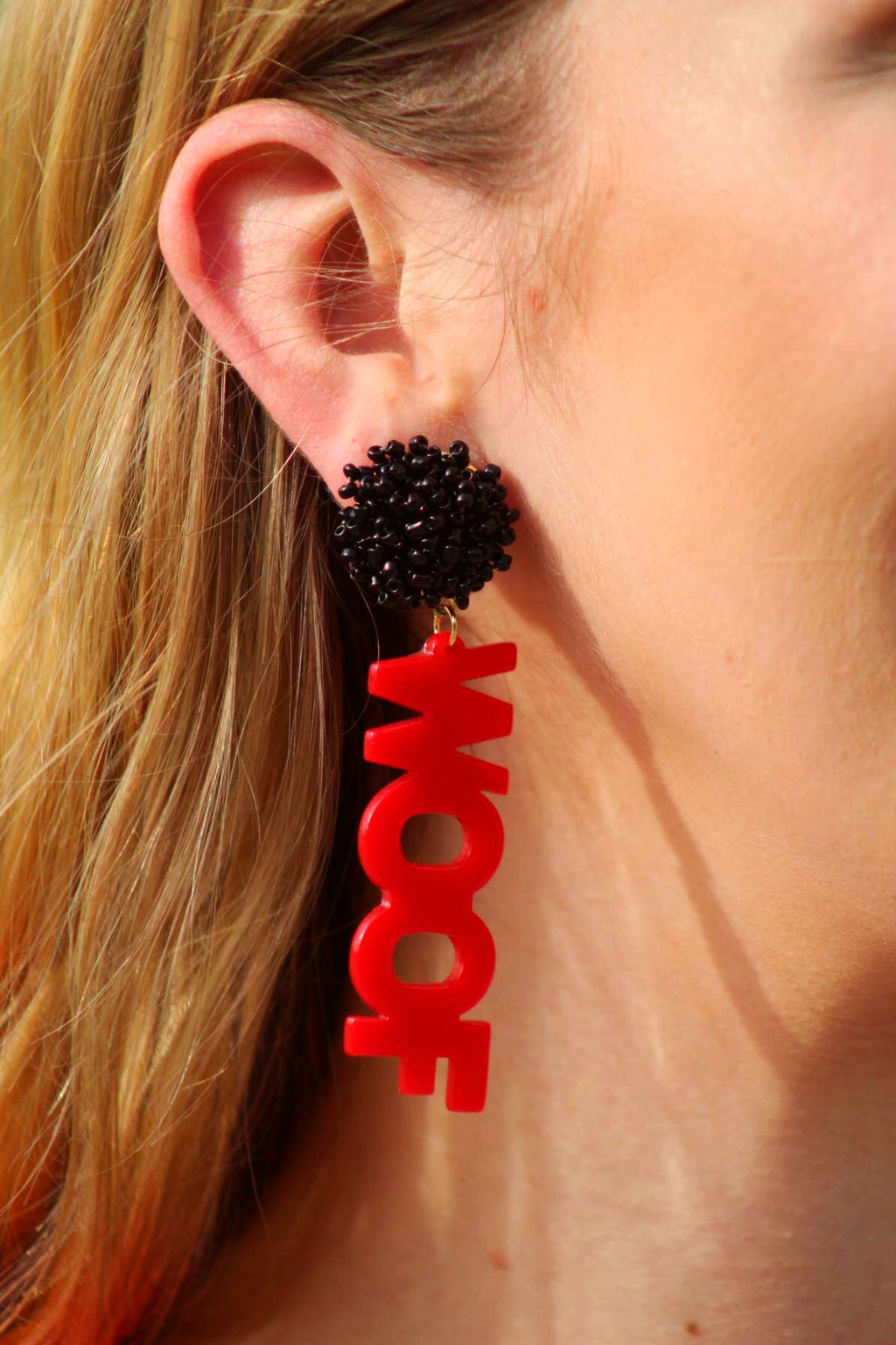 Woof: Beaded Acrylic Earrings