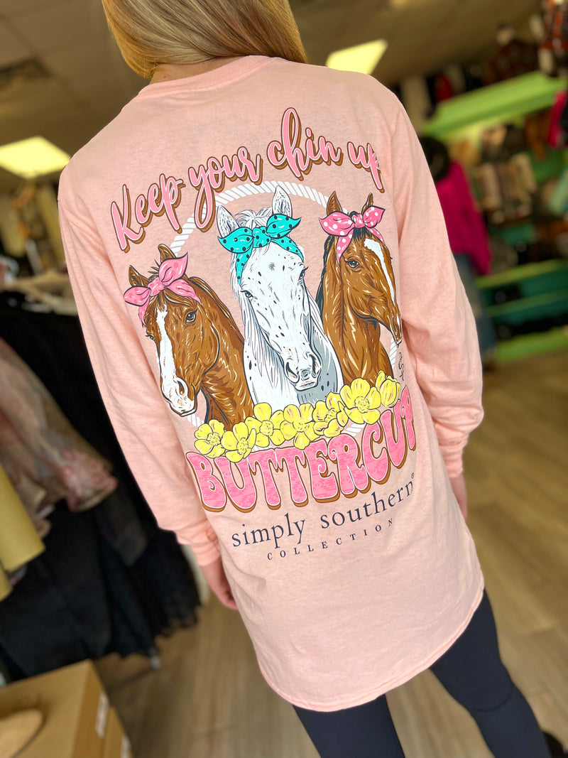 Simply Southern Long Sleeve TShirt: Horse/ Reef