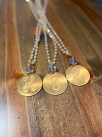 Beaded Initial Necklace: Gold/Nuetral