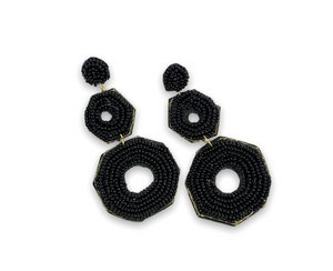 Time After Time: Black Beaded Earrings