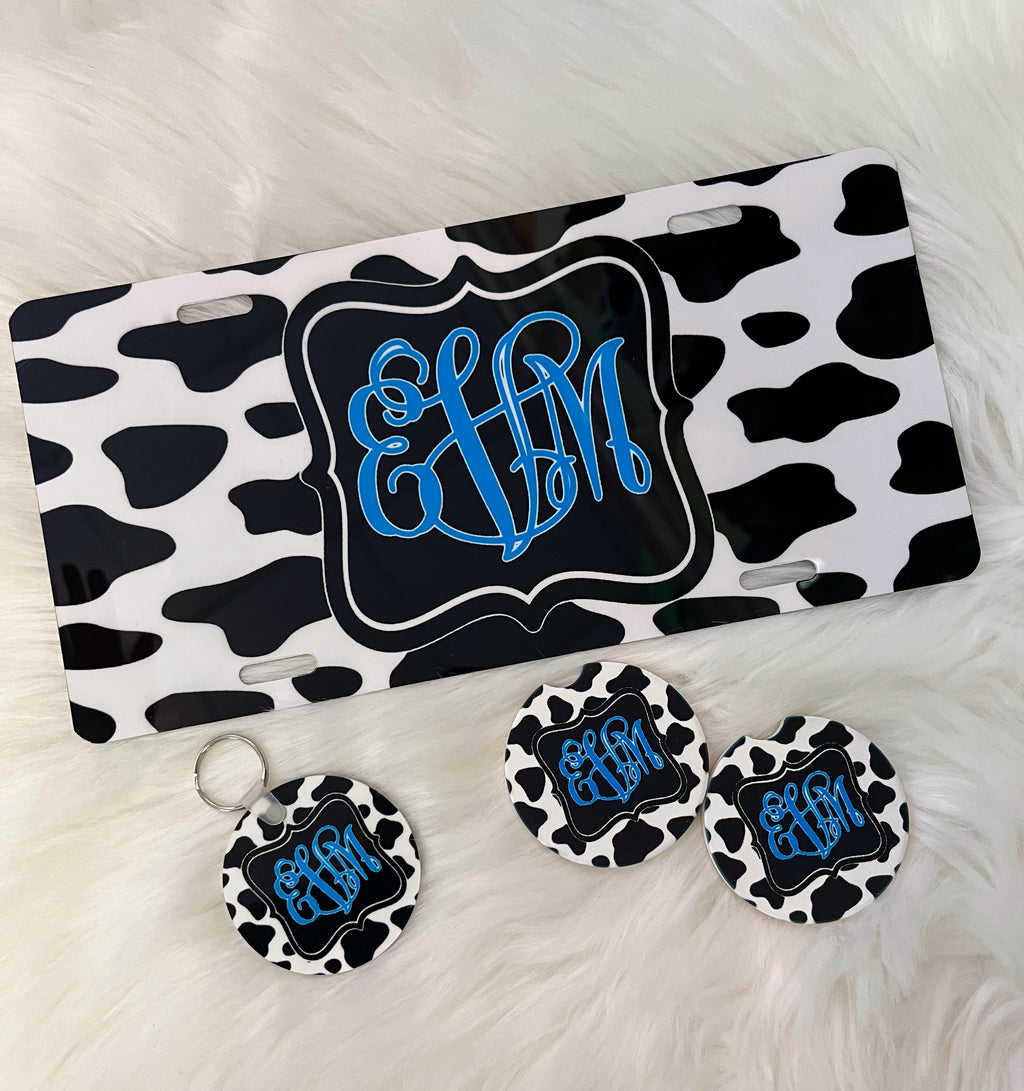 Cow Print: Car Accessory Kit