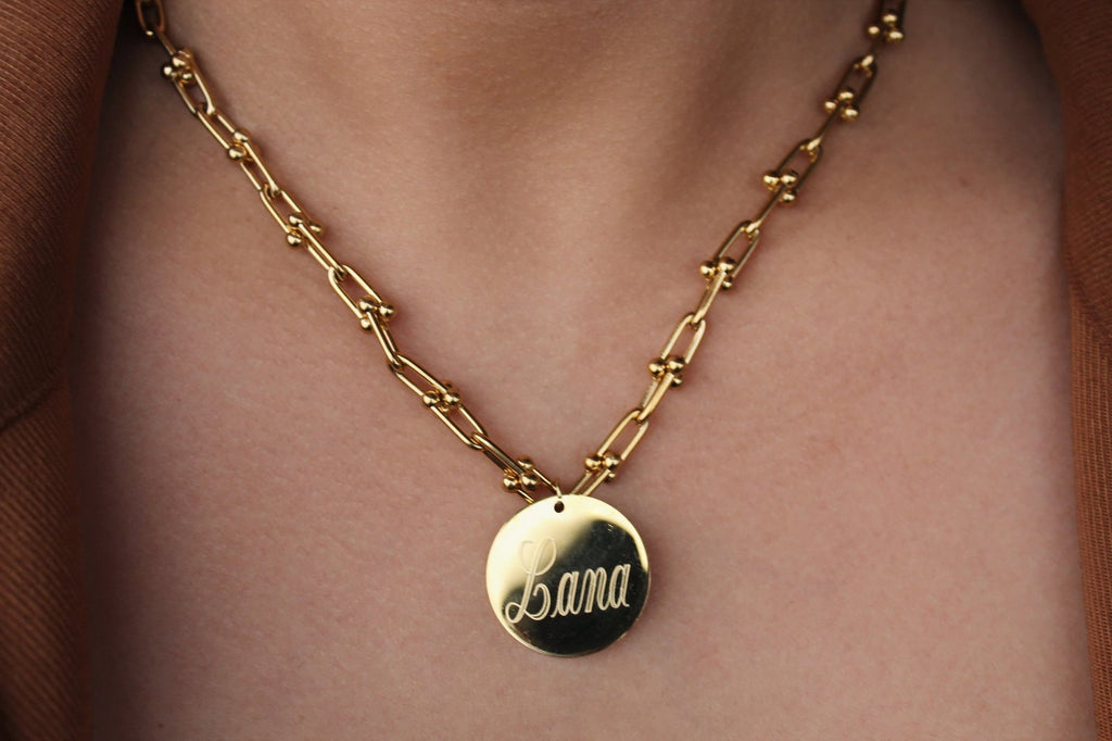 Chain Link Monogram Necklace