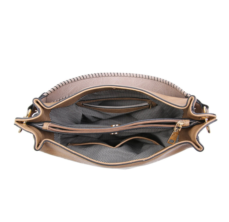Amber: Hobo 3 Compartment Monogram Handbag