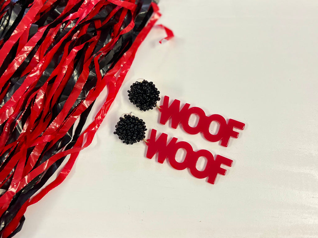 Woof: Beaded Acrylic Earrings