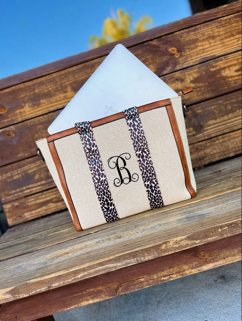 Haley: Leopard Detail Tote/Crossbody