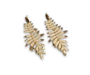 Freshly Picked: Gold & Cream Leaf Earrings