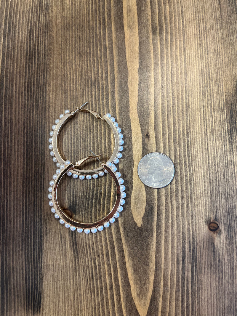 2” Pearl Studded Hoops