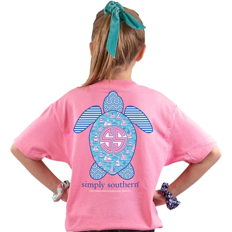 YOUTH Simply Southern Short Sleeve Tshirt: Save/Boats