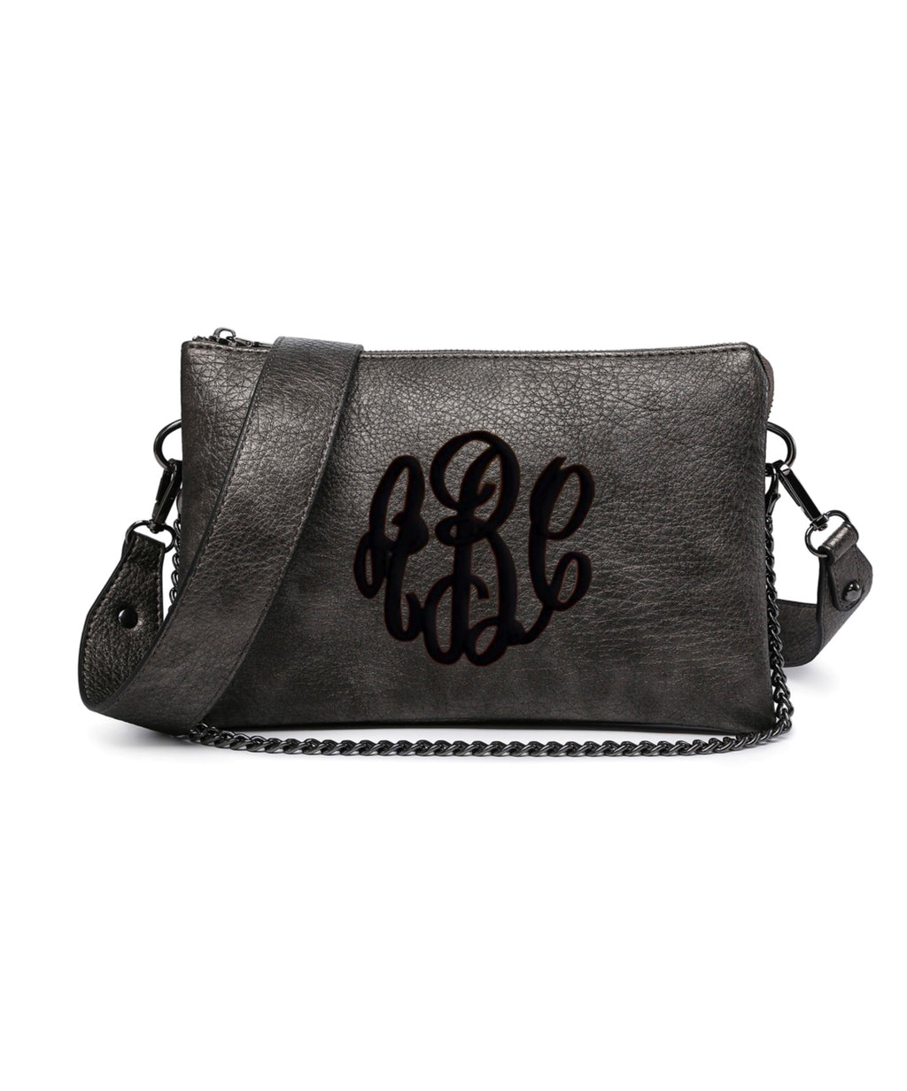 Izzy: Monogram Crossbody W/ Chain