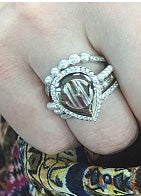 Pear Shaped Monogram Ring: Sterling Silver Stack-able Ring Set
