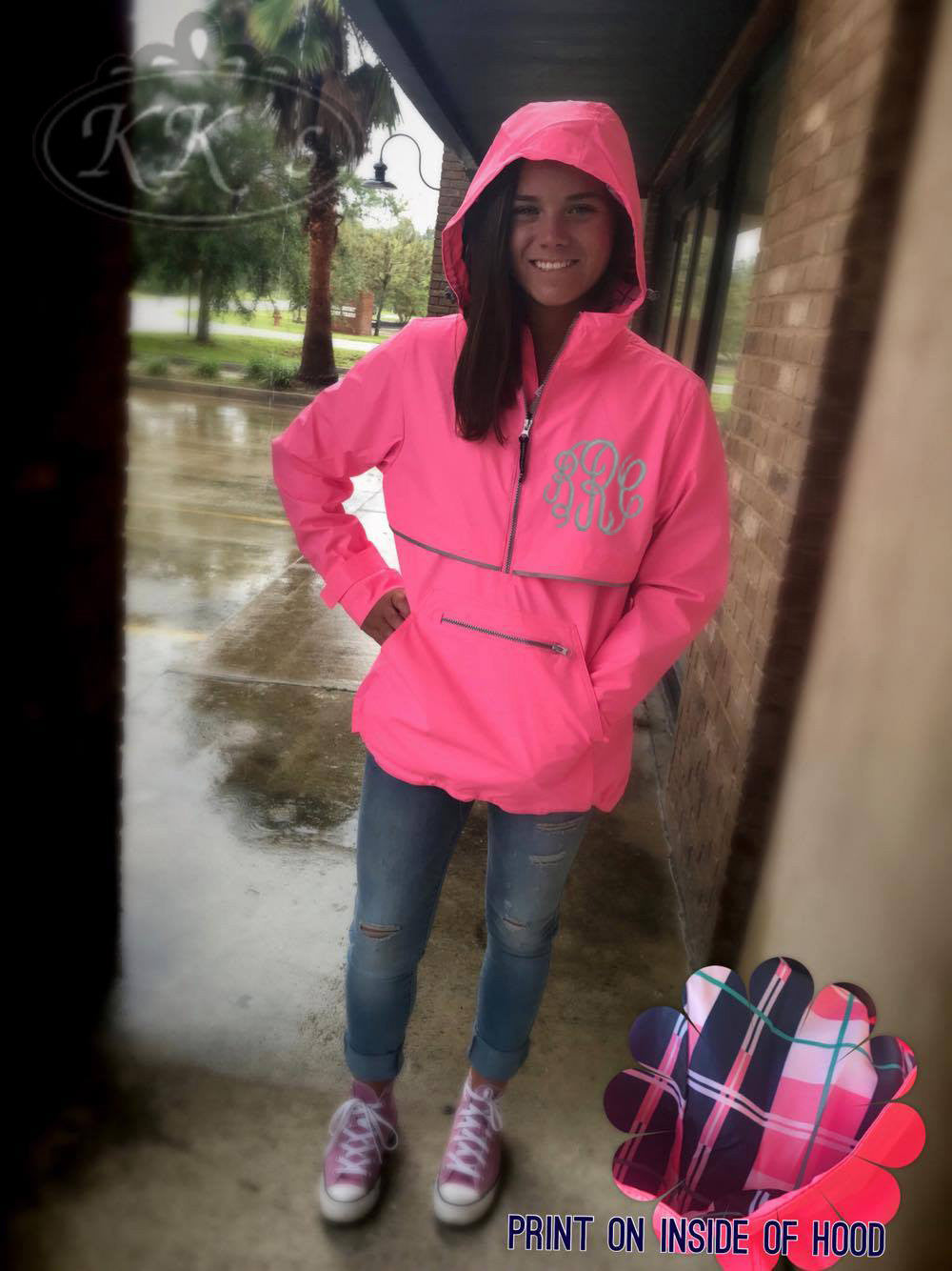 Monogram Quarter Zip Charles River Rain Jacket