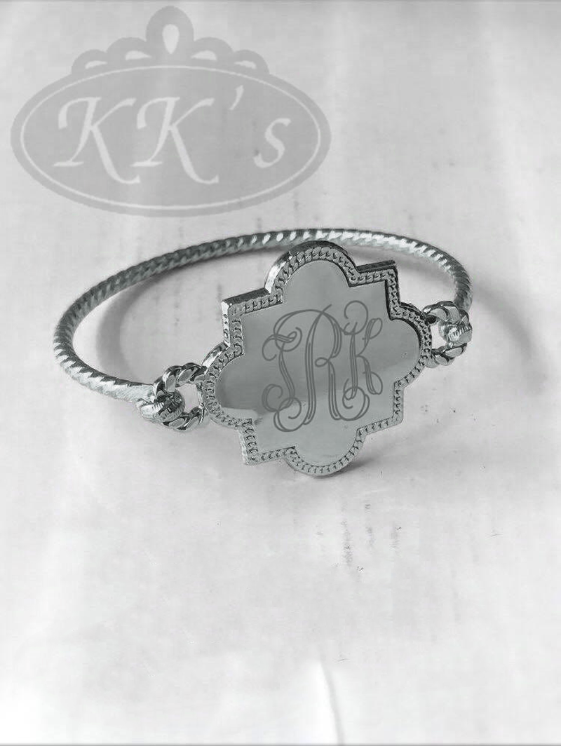 Monogram Quatrefoil Cuff Bracelet