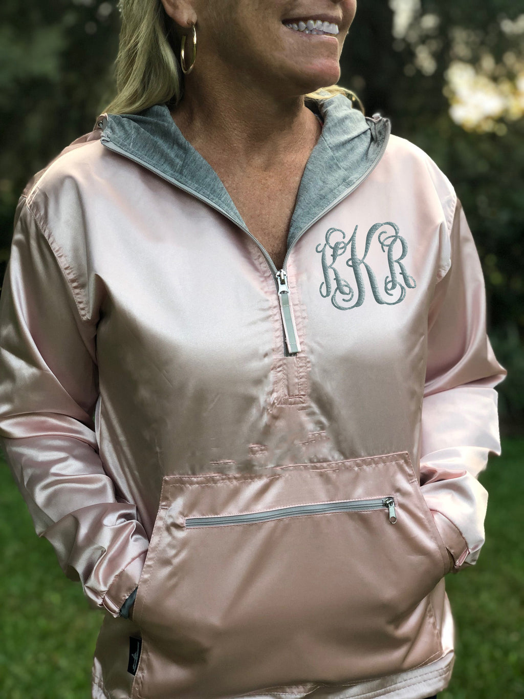 Metallic Quarter Zip Rain Jacket