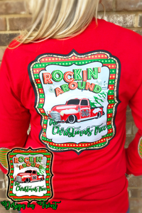 Rockin' Around the Christmas Tree: Monogram Elbow Patch Long Sleeve Tee