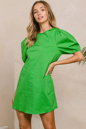 Seeing Green : Puff Sleeve dress