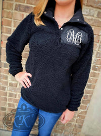 Monogram Sherpa Pullover