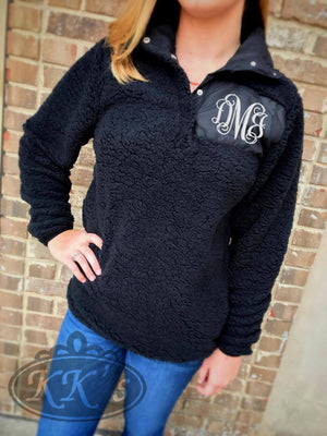 Monogram Sherpa Pullover