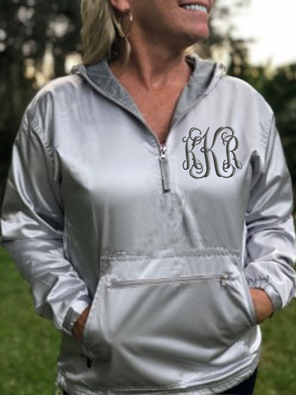 Metallic Quarter Zip Rain Jacket