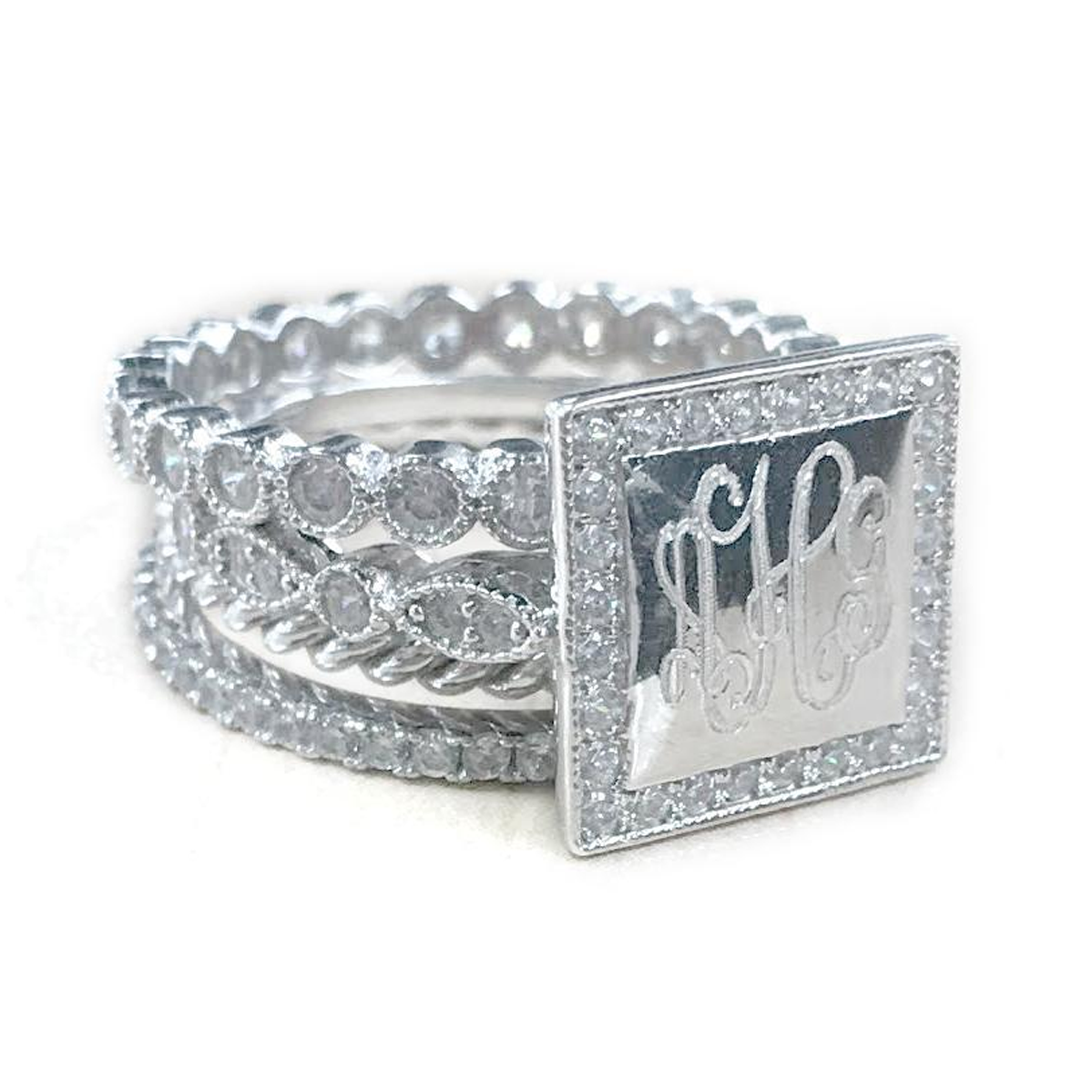 Katie: Sterling Silver Stackable Square Rings – KK's