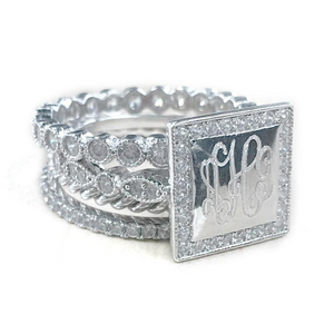 Katie: Sterling Silver Stackable Square Rings