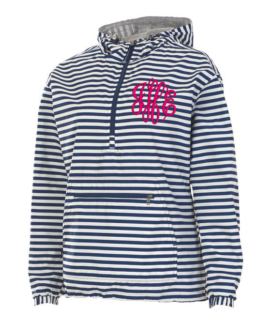 Chatham Striped Pullover: Navy/White