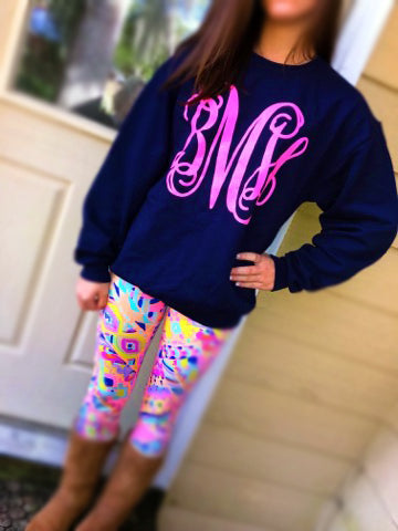 monogram sweatshirt blue