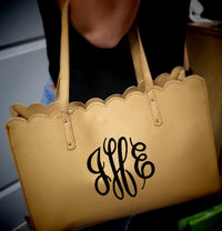Scalloped Monogram Handbags