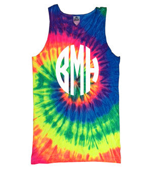 Monogram Tie Dye Tank: White