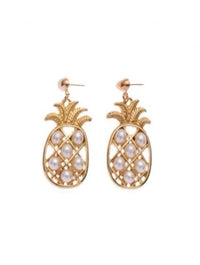 Tutti Frutti: Pineapple Pearl Drop Earrings