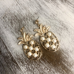 Tutti Frutti: Pineapple Pearl Drop Earrings