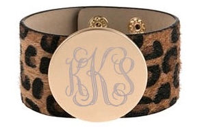 Nora: Monogram Leather Bracelets