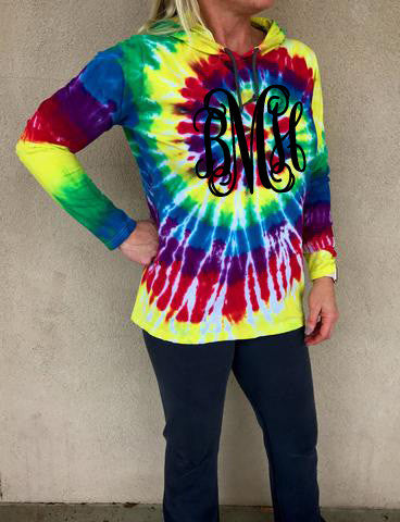 Monogram Tie Dye Hooded Tee