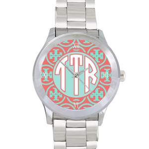 Designer Inspired Watch: Aqua/ Coral