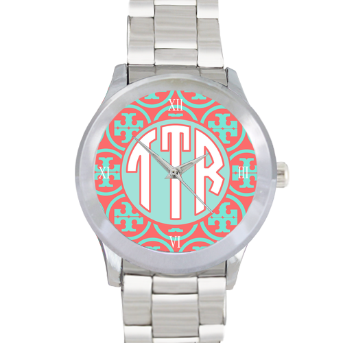 Designer Inspired Watch: Aqua/ Coral