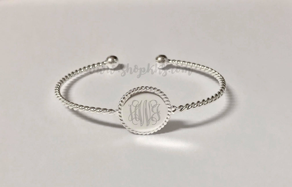 Twisted Monogram Cuff