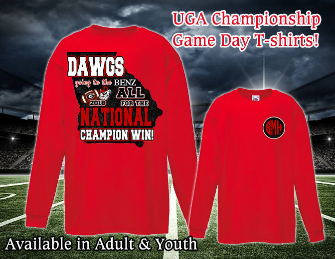 National Championship 2018 DAWGS Game Day Long Sleeve Tee: Red